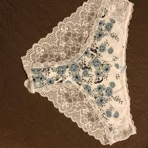 Floral skull hipster panty
